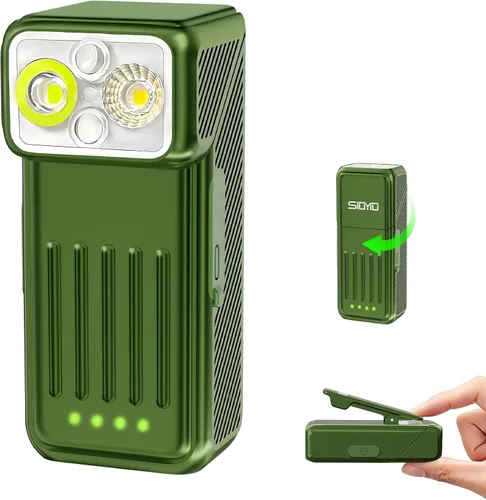 Vista 11 de Linterna EDC recargable, linterna de bolsillo de 3300 lúmenes Mini linternas con carcasa luminosa y magnética: linternas impermeables IPX5
