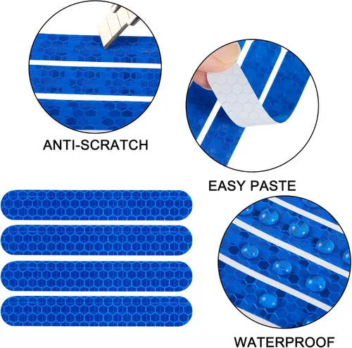 Vista 3 de TOMALL Adhesivos reflectantes de noche autoadhesivos, tira de advertencia impermeable compatible con Ninebot Max G30, accesorios de decoración