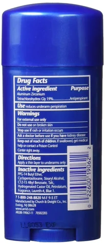 Vista 2 de Arrid XX Wide Regular Solid Antitranspirante y Desodorante en Barra 2.6 oz (Paquete de 6)