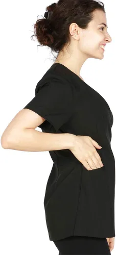 Vista 4 de Pamela - Bata profesional de salón, chaqueta de estilista, uniforme de cosmetología
