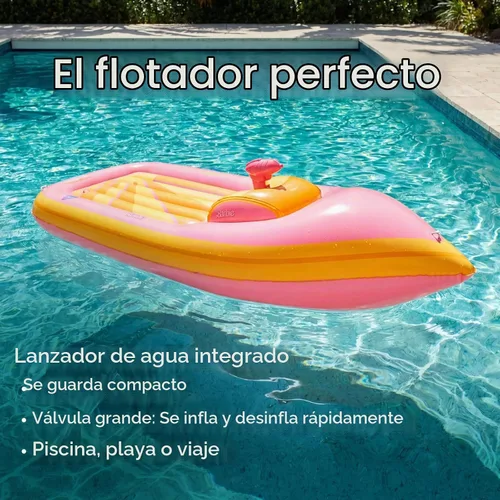 Vista 2 de Barbie x FUNBOY Yacht Speed Boat - Flotador de piscina con chorro de agua