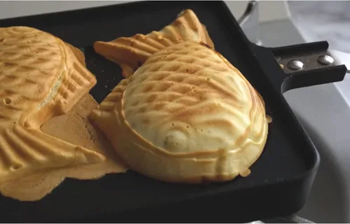 Vista 3 de CookKing - Panquequera con forma de pez Taiyaki japonés, normal, Negro