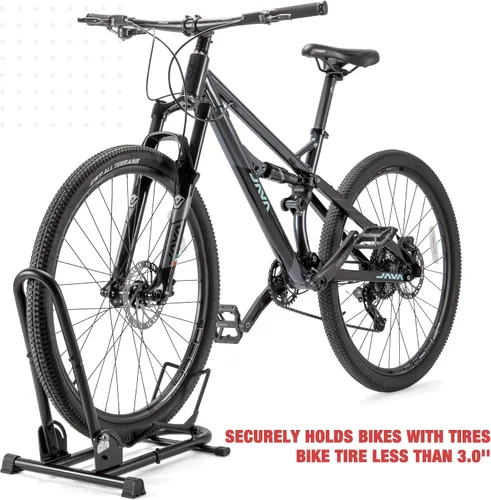 Vista 2 de Soporte de piso para bicicleta de interior, plegable, para garaje/hogar, almacenamiento de bicicletas, estante de estacionamiento para bicicletas