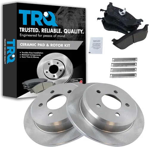 Vista 133 de TRQ Juego de pastillas de freno y rotor de cerámica trasera compatible con Honda Accord V6 1998-02 3.0L con frenos de disco traseros 02-06 Acura RSX
