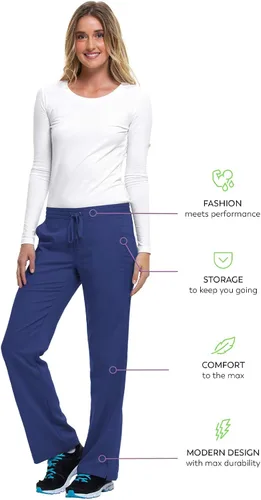 Vista 6 de Healing Hands Pantalón de hospital de etiqueta púrpura para mujeres modelo Taylor 9095 2 con cordón y 2 bolsillos