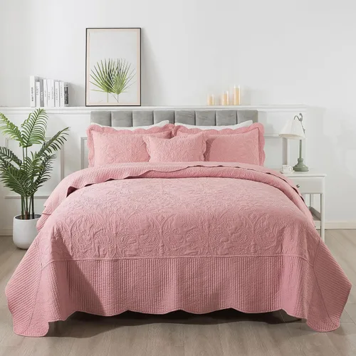 Vista 65 de HoneiLife Juego de ropa de cama tamaño Queen, juego de edredón de microfibra para cama Queen, colchas ligeras de 3 piezas, edredones reversibles