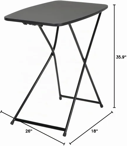 Vista 3 de COSCO Mesa de actividades plegable personal multiusos, altura ajustable, 2 unidades, color negro