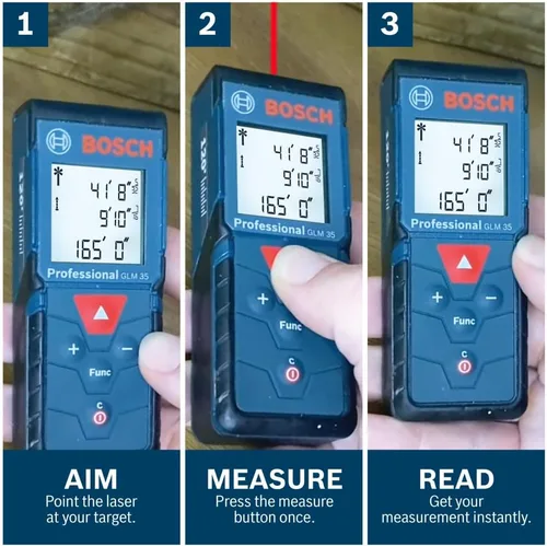 Vista 9 de Bosch Medidor láser GLM165-40 Blaze™ Pro de 165 pies