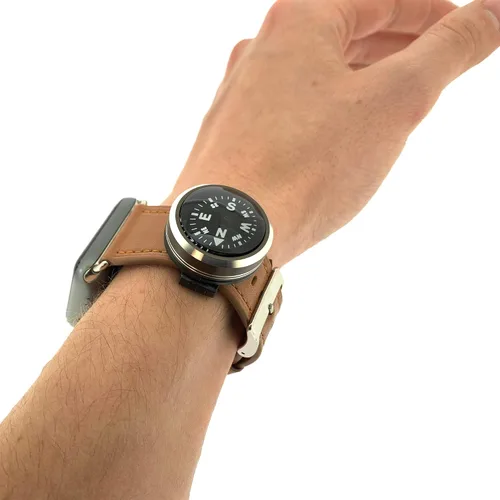 Vista 3 de Sun Company WristLock - Brújula de muñeca de aluminio para reloj o pulsera de paracaídas Clip en diseño de bloqueo Accesorio para camping