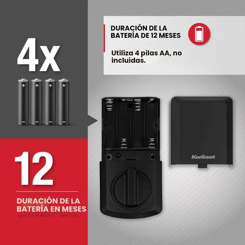 Vista 6 de Kwikset SmartCode 270 - Cerradura de puerta con teclado táctil electrónico sin llave con auto-bloqueo, códigos de usuario personalizados, seguridad