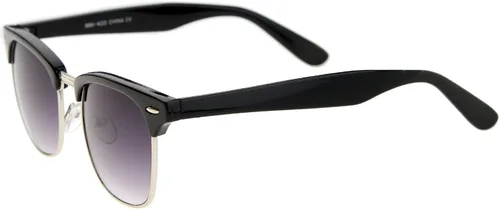 Vista 3 de zeroUV Premium Half Frame Horn Rimmed Sunglasses with Metal Rivets