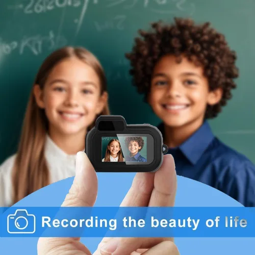 Vista 2 de Cámara con llavero, mini cámara HD 1080P más pequeña del mundo, portátil retro, duración de la batería de 100 minutos, para estudiantes, niños (128)