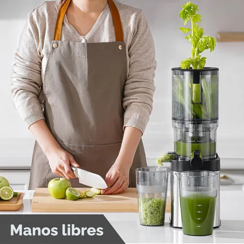 Vista 6 de AMZCHEF Exprimidor de prensa en frío, Juicer lento de autoalimentación de 8-Plateado