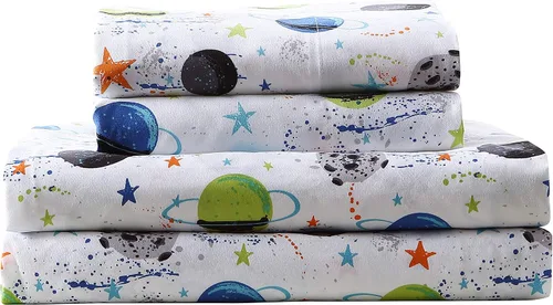 Vista 2 de Kute Kids - Juego de sábanas supersuave, fabricado con diseños y personajes especiales, incluye funda(s) para almohada; en tamaño Twin, Full y Queen