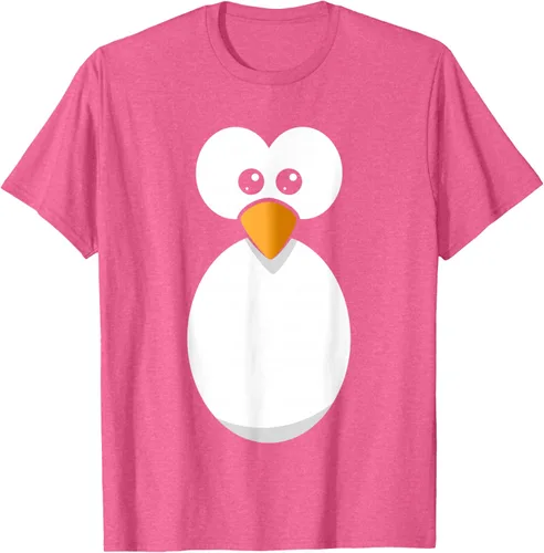 Vista 29 de Camiseta divertida con diseño de cara de pingüino o disfraz fácil, color negro, talla S