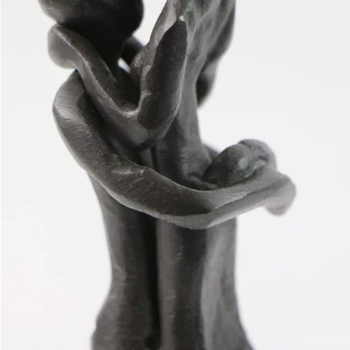 Vista 4 de Escultura de beso apasionado, estatua de hierro, romántica, adorno de metal, figura de pareja, decoración para el hogar y la oficina (A2 Kiss)