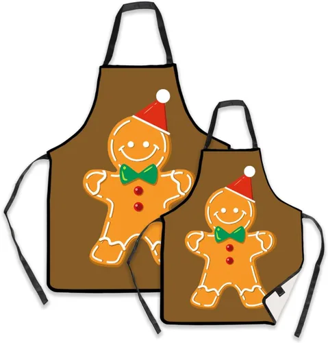 Vista 11 de Remimi Juego de 2 delantales de Navidad, impermeables, delantales de chef de cocina a juego para padres e hijos