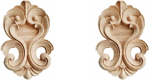 Vista 12 de Calcomanía de tallado de madera sin pintar, apliques de madera tallada para muebles de bricolaje, apliques para pared, cama, puerta, armario, 2