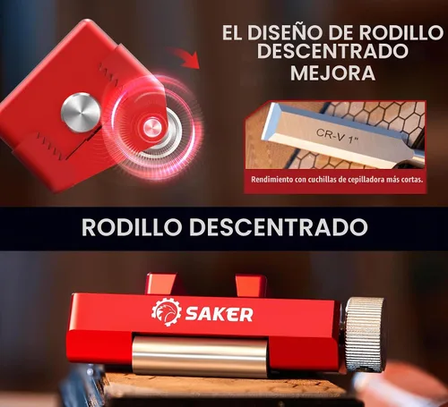 Vista 4 de Saker Piedra de afilar con herramienta de guía de afilado, juego de cinceles para carpintería, piedra aplanadora, sistema completo de afilado