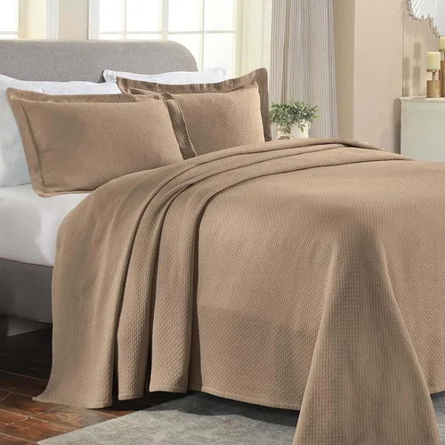 Vista 25 de Cubrecama doble Superior Diamond Solitaire de algodón de primera calidad Jacquard Matelassé con fundas de almohada a tono, color aguamarina, Agua