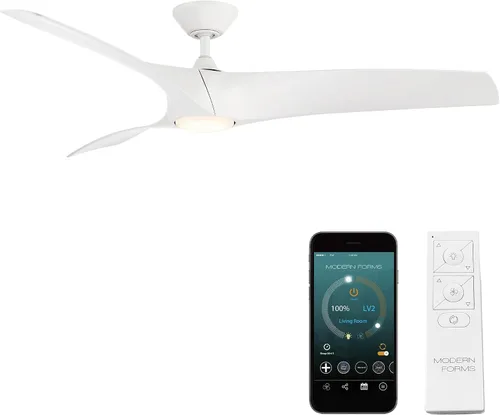 Vista 20 de Zephyr - Ventilador de techo inteligente de 3 aspas para interior y exterior, 52 pulgadas, madera grafito desgastada con kit de luz LED ajustable