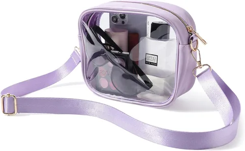 Vista 18 de TOBVZOO - Bolsa bandolera transparente aprobada para estadios, conciertos y eventos deportivos, unisex