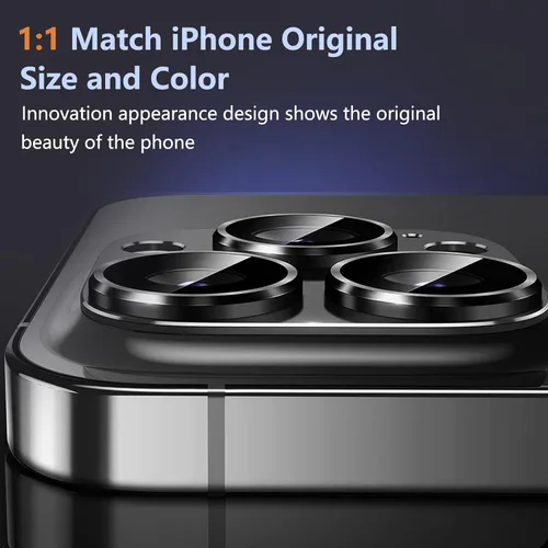 Vista 5 de Meikobuly Protector de lente de cámara para iPhone 15 Pro/iPhone 15 Pro Max, [fuerte protección contra caídas] [no se cae fácilmente] Cubierta