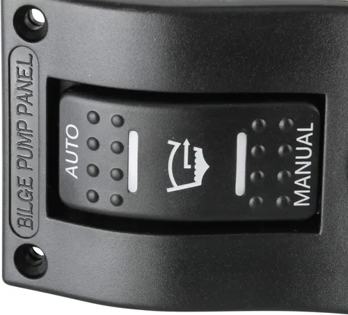 Vista 5 de Amarine Made Interruptor de bomba de sentina de 3 vías, disyuntor de circuito basculante LED de lujo, interruptor de control con luz LED