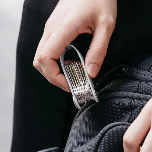 Vista 8 de Orbitkey Poste de extensión para organizador de llaves, complemento, acero inoxidable duradero, fácil de instalar, diseño delgado, expande