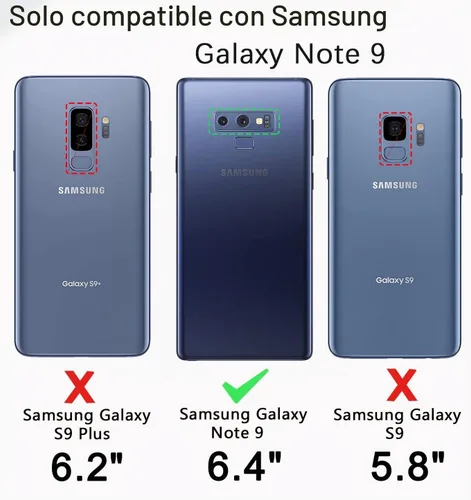 Vista 2 de Funda para Samsung Galaxy Note 9, a prueba de caídas, a prueba de golpes, resistente, funda protectora para Samsung Note 9, 6.4 pulgadas (negro)