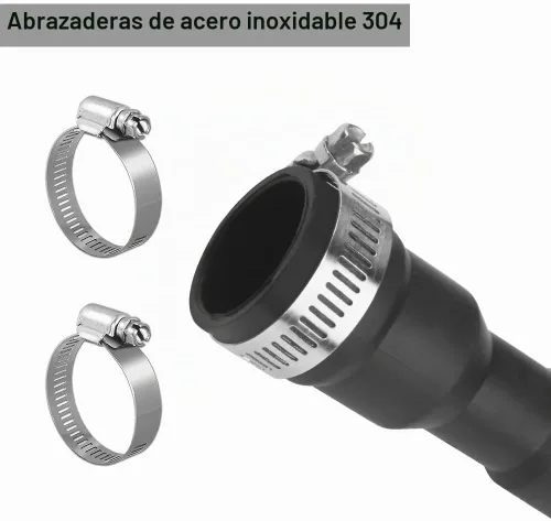 Vista 3 de TTFLEX Manguera de drenaje para lavavajillas de 6 pies, manguera de descarga flexible para lavavajillas con abrazaderas de acero inoxidable