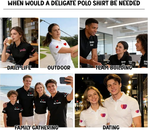 Vista 7 de Polo personalizado para hombres y mujeres, camisa estampada bordada personalizada para eventos de equipo, uniformes de empresa y ropa casual