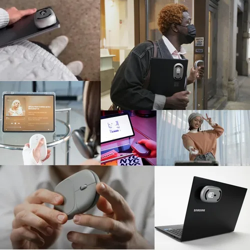 Vista 2 de Magnito - Ratón magnético inalámbrico Bluetooth para MacBook, iPad, laptop, Windows, Chrome OS, Linux - Compacto y portátil, acoplable, clics Rosa