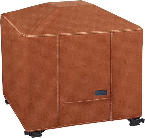 Vista 12 de NettyPro Cubierta para Fogata Redonda Impermeable para Exteriores Cubierta para Fogata para Mesa de Fogata de Gas Propano, 28 x 18 pulgadas, Negro