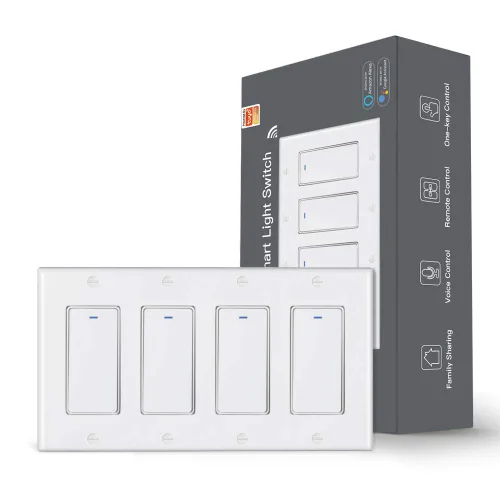 Vista 10 de MoesGo - Interruptor de luz inteligente con botón de pared, multicontrol, interruptores de luz WiFi de 2.4 GHz, requiere cable neutro, control