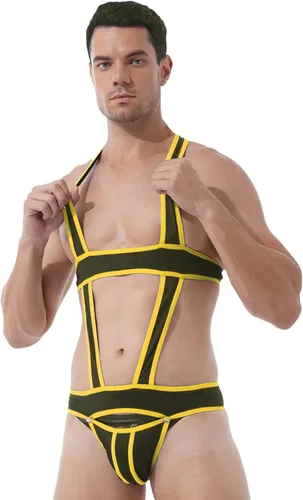 Vista 2 de Jockstrap Lucha Sencillo Bolsa Hebilla Bolsa Leotardo Ropa Interior Arnés Monos
