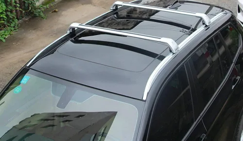Vista 5 de 2 barras transversales de aluminio blanco con cerradura para riel de techo compatibles con Volvo XC40 2018-2024