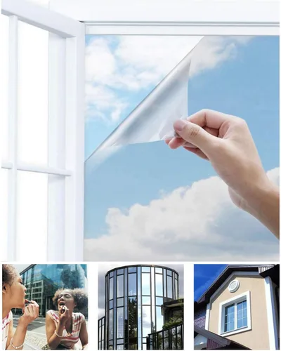 Vista 8 de Película de espejo unidireccional para ventana, autoadhesiva, protección diurna, control de calor, película de vidrio reflectante anti UV, tinte