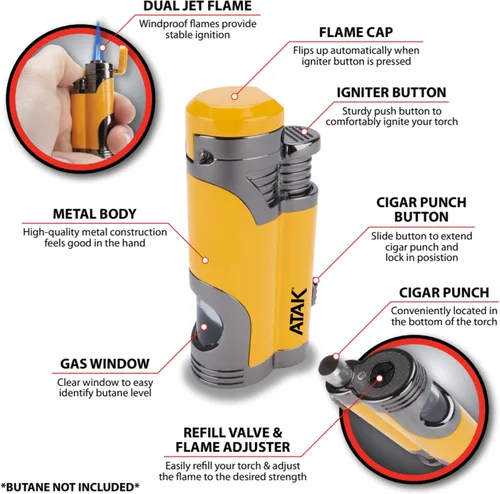 Vista 2 de Performance Tool 802 Antorcha de doble llama - Linterna de butano versátil y duradera para soldadura, soldadura y más