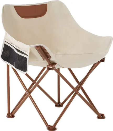 Vista 4 de Silla plegable portátil ligera y compacta con bolsa de transporte para senderismo, pesca, playa (negro 1)