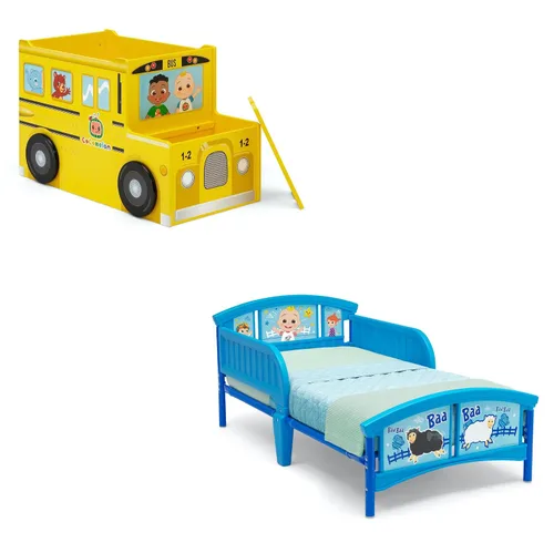 Vista 12 de Delta Children CoComelon - Caja de juguetes para autobús escolar, certificado Greenguard Gold