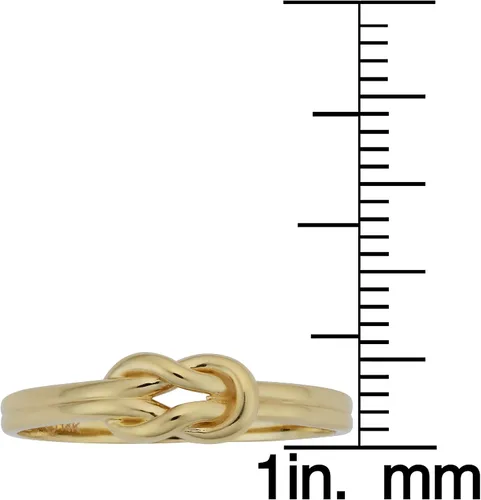 Vista 3 de Kooljewelry Anillo de oro amarillo de 14 quilates con nudo de amor