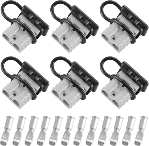 Vista 11 de 4 unidades de baterías de calibre 6-8 de 50 amperios de conexión y desconexión rápida con cubierta a prueba de polvo, kit de conector de enchufe