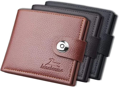 Vista 34 de Cartera delgada para hombre con monedero, cartera minimalista con cremallera, carteras plegables para hombre con tarjetero de crédito, cartera
