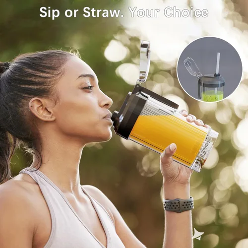Vista 7 de Licuadora personal, licuadora portátil para batidos y licuados, tritura hielo, jugo, pulso, 4 programas, sin cable, recargable por USB-C, recipiente