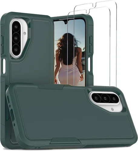 Vista 17 de Jeylly Compatible con Samsung Galaxy A22 5G Funda, Funda Samsung A22 5G con 2pcs protectores de pantalla de vidrio templado