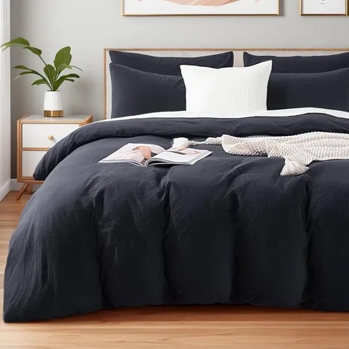 Vista 50 de NEXHOME PRO Funda de edredón Twin XL 100% algodón lavado, transpirable, duradera, texturizada, similar al lino, juego de ropa de cama para el hogar