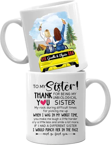 Vista 13 de Taza de café con texto en inglés "Best Friends Are The Sisters We Choose Ourselves We Choose Ourselves para mujeres, mejores amigas, taza de café