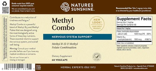 Vista 4 de Nature's Sunshine Metil Combo 60 Cápsulas