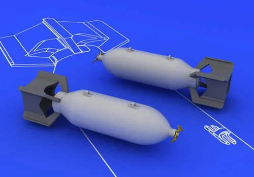 Vista 4 de Eduard Modelos US 250-Pound Bombs Brassin Modelo Kit